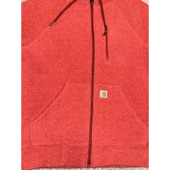 Carhartt Jacket Women’s Small Red Kentwood Fleece Hoodie Full‎ Zip Relaxed Fit - Picture 3 of 11